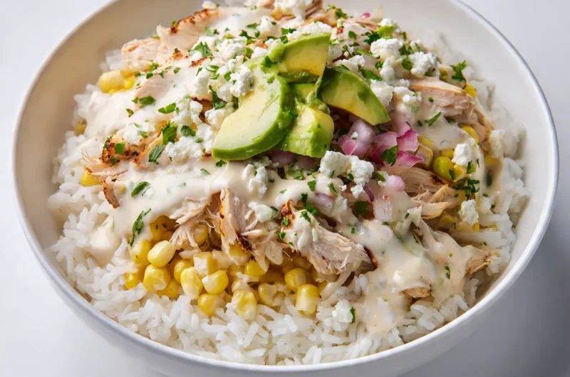 Street Corn Chicken Rice Bowl